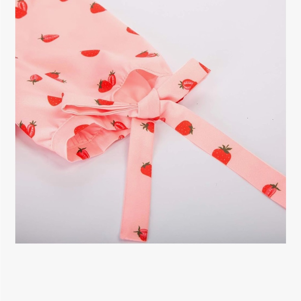 Strawberry 🍓 Pink Puff Sleeves top - Picture 5 of 7